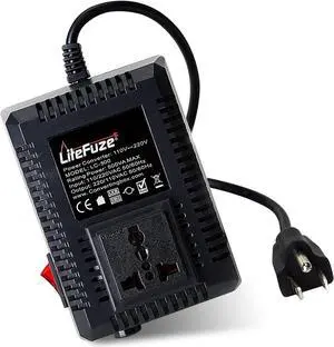 500 Watt Step Up/Step Down Travel Voltage Converter, 220/110v to 110/220v converter with Type B Plug  Compatible with Hair Straightener, Camera, Laptop & More