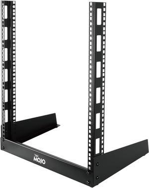 2 Post 12U Desktop Server Rack Small Open Frame Rack for 19in AV/Data/Audio/Studio Equipment Free Standing Home/Office Rack,Square Hole