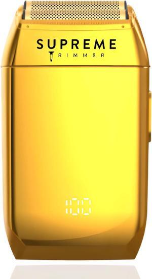 Supreme Trimmer Crunch Mens Foil Shaver STF602 (150 Minute Run Time) Men's Electric Razor | Waterproof Shaver for Short hair or Stubble, Barber Use | Gold