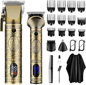 GSKY Professional Hair Clippers for Men, Barber Clippers, Cordless Clippers and Trimmers Set, Hair Cutting Kit, Shaving Machines for Men,Clippers for Hair Cutting, Mens Grooming Kit
