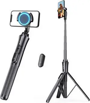 Magstick Selfie Stick Tripod, All-in-One Phone Tripod with Magnetic Phone Holder and Detachable Wireless Remote, Compatible with MagSafe, All Cell Phones