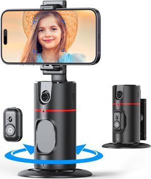 Auto Tracking Phone Holder,360° Rotation Phone Camera Mount Smart Shooting Phone Tracking Holder with Remote Selfie Stick for iPhone Android Stabilizer Shooting Live,No App,Rechargeable