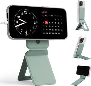 MOFT Phone Tripod Stand Compatible with iPhone 15/14/13/12 Series, Angle Adjustment & Strong Magnets & MagSafe Compatible MOVAS Invisible Selfie Stick Tripod, Seafoam