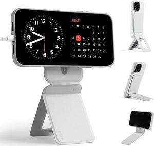 MOFT Phone Tripod Stand Compatible with iPhone 16/15/14/13/12 Series, Angle Adjustment & Strong Magnets MOVAS Vegan Leather Invisible Selfie Stick Tripod, Misty Cove (Without Card Slot)