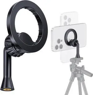 Magnetic Tripod Holder Mount Adapter for MagSafe, iPhone Tripod Mount Adapter with 1/4 Screw Hole, Magnetic Phone Tripod Holder Adapter for iPhone 16/15/14/13 Series
