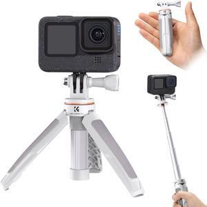 K&F Concept Selfie Stick Tripod for GoPro, Extendable Vlog Selife Stick Portable Stand Compatible with GoPro Hero 13 12/11/10/9/8/7/6/5/GoPro Max/DJI Osmo Action/Insta 360/AKASO Action Camera