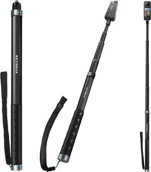 REYGEAK 59 Inch Invisible Selfie Stick for Insta360 X4,Extension Selfie Pole with 1/4 Screw,Carbon Fiber Waterproof Long Monopod for Insta360 X4/X3/X2/ONE/ONE RS/ONE X.