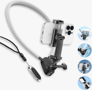 INOVAGEN Neck Phone Holder, Magnetic Anti-Shake, POV/Vlog Recording, Hand Free Selfie Phone Mount for Phones and GoPro Max Hero 12 11 10 DJI Action 3, Insta360 (i7U with Phone Holder)