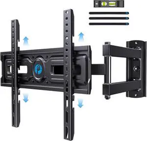Full Motion TV Wall Mount for Most 26-60 inch Flat & Curved TVs up to 77 lbs Adjustable Bracket Height Single Articulating Arm Extension Max VESA 400x400mm PIMF9