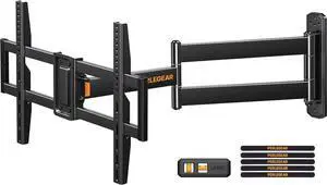 Perlegear Corner TV Wall Mount Long Arm TV Mount Bracket for 32-75 Inch TVs-Full Motion TV Wall Mount with 32.37 Extension & Swivel Articulating Arm & Tilt, MAX VESA 600x400mm, Holds up to 100 lbs