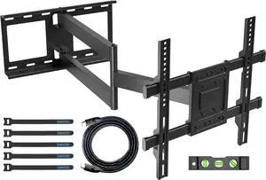 BONTEC TV Wall Mount With Extra Long Articulated Arm for 32-70 Inch, Up to 132lbs, Universal Long Reach Arm With Tilt, Swivel, Rotate, Full Motion, Max VESA 400x400mm