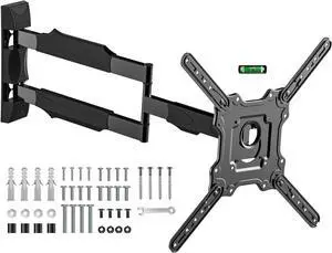 28.3" Long Arm TV Wall Mount for Most 26-65 Inch TV, Full Motion Corner Wall Mount TV Bracket with Extension Arm Articulating, Swivel and Tilt, Max VESA 400x400mm and Up to 80 lbs