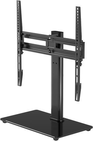 suptek Universal Swivel Table Top TV Stand for 26-55 inch LED OLED Flat Curved Screens, Height Adjustable TV Mount Stand with Glass Base Hold up to 99lbs, Max VESA 400x400mm,TS202