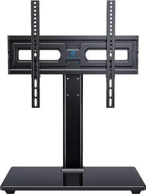 Universal Swivel TV Stand-Table Top TV Stand for 32-65 inch TV-Height Adjustable TV Base with Heavy-Duty Tempered Glass Base VESA 400x400mm up to 88lbs PSTVS17