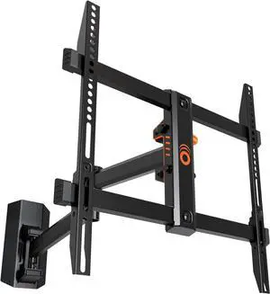 ECHOGEAR SwiftStud Swivel Full Motion TV Wall Mount for TVs Up to 60" - Smooth Extention, Tilt - Wall Template for Easy Install On 1 Stud - Level & Hide Cables After Install