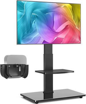 Rfiver Floor TV Stand with Mount for Most 32-70 inch TVs up to 110lbs, Swivel TV Stand with Shelf, Tall TV Stand with Height Adjustment & Cable Management for Bedroom, Living Room, Corner
