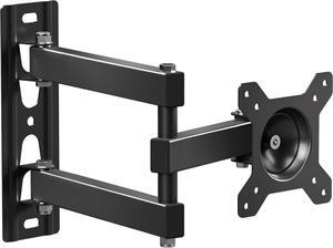 Small TV Wall Mount for 10-32 Inch Screen up to 33 lbs, Rotating TV Mount Swivel and Tilt Full Motion - 75x75 & 100x100 VESA Monitor Wall Mount Arm/Corner Television Bracket Black