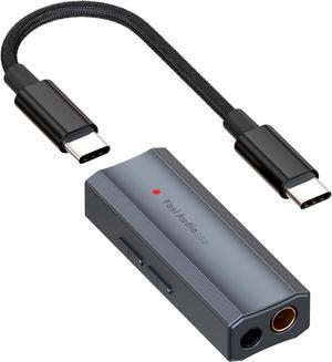 Audio DS2 USB C to AUX Headphone Amp DAC Dongle 3.5mm Jack Audio Portable Amplifier Dual Output DSD256 4.4mm Balanced High Resolution CS43131 for iPhone 15 Pro Max Plus iPad Android Phone
