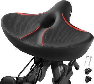 Oversized Bike Seat for Peloton Bike & Bike+, Comfort Bicycle Seat Replacement for Men & Women, Extra Wide Bike Saddle Compatible with Peloton, Echelon, Exercise, Electric, Cruiser Bikes