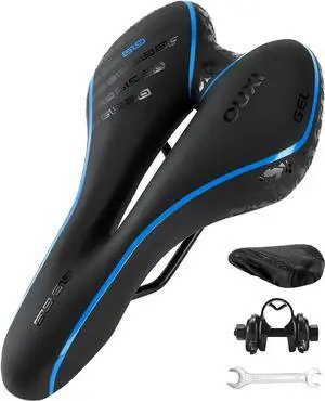 OUXI Comfort Bike Seat Comfortable Gel Bicycle Saddle Replacement Soft Padded with Shock Absorbing Waterproof for MTB Mountain Bike Road Bike Exercise Bike Men Women and Ladies OUXI Comfort Bike Seat Comfortable Gel Bicycle Saddle Replacement Soft Padded with Shock Absorbing Waterproof for MTB Mountain Bike Road Bike Exercise Bike Men Women and Ladies
