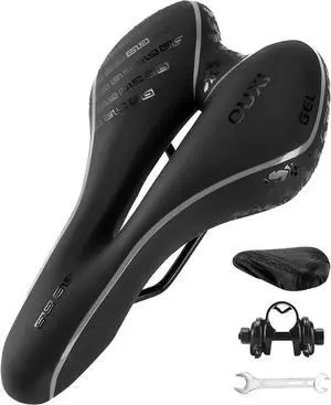 OUXI Comfort Bike Seat Comfortable Gel Bicycle Saddle Replacement Soft Padded with Shock Absorbing Waterproof for MTB Mountain Bike Road Bike Exercise Bike Men Women and Ladies OUXI Comfort Bike Seat Comfortable Gel Bicycle Saddle Replacement Soft Padded with Shock Absorbing Waterproof for MTB Mountain Bike Road Bike Exercise Bike Men Women and Ladies