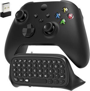 Keyboard for Xbox Series X/S, One/One X/S, Elite One/2 Controller, Wireless Gaming Chatpad Message Keypad with USB Receiver, Audio/Headset Jack Accessories for Xbox (Controller Not Included), Black