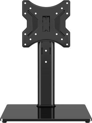 TVON Universal TV Stand Base, Swivel Table Top TV Stand for 20-43 inch TVs/Monitors with 4 Level Height Adjustment and Tempered Glass Base, Holds up to 88LBS, VESA 200x200mm