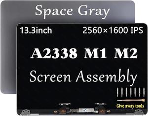 NUOLAISUN A2338 M1 M2 2020 Screen Replacement for MacBook Pro Retina M1 M2 A2338 EMC 3578 8162 MYD83 MYD92 MYDA2 MYDC2 MNEQ3 MNEP3 MNEJ3 Full LED LCD Screen Display Assembly Grey