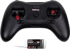 Radiolink T8S 8 Channels 2.4G RC Transmitter and Receiver 8CH R8EF RX, Radio Remote Controller, Built-in Rechargeable 1S Battery for Quad Drone/Airplane/Car/Boat/Robot and More (Mode 2 Left Throttle)