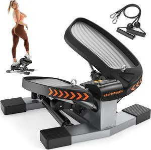 Sportsroyals Stair Stepper,Twist/Mini Stepper for Exercise at Home,Step Machine with Resistance Bands for Full Body Workout, 350lbs+ Capacity