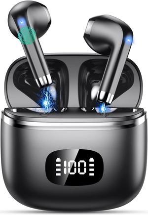 Wireless Earbuds - Headphones Bluetooth 5.3 with 4 ENC Noise Cancelling Mics - HiFi Stereo Deep Bass - 40 Hours Playtime in Ear Earphones - USB-C Fast Charging - Perfect for Sports, Work, and Leisure