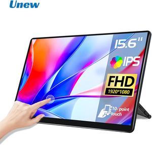 Unew 15.6 inch Touchscreen Portable Monitor 60Hz LCD 1080 IPS HDMI Gaming Monitor for Xbox Switch Laptop PS4 office Home Extra Display Monitor Type-C HDMI Connect
