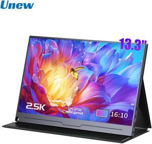 Unew 13.3 inch 2560x1600 2.5K Monitor Portable Display External Screen USB-C Mini HDMI Type-C for Gaming Laptops PS3/PS4 Switch