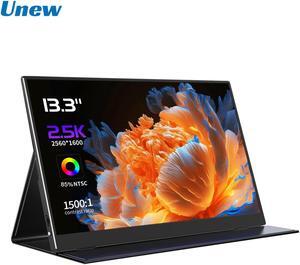 Unew 13.3 inch 2560x1600 2.5K Portable Gaming Monitor 16:10 60Hz Display External Screen USB Mini HDMI Type-C for Laptops PS3 PS4 Switch Xbox Phone