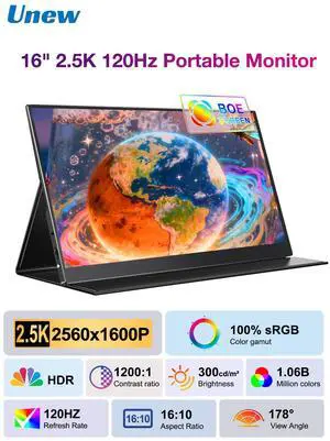 16 inch 2.5K 120Hz Portable Monitor IPS 100% sRGB with HDMI/Type-C/Speakers 16 inch 2.5K 120Hz Portable Monitor IPS 100% sRGB with HDMI/Type-C/Speakers