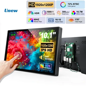 Unew 10.1 Inch 1920x1200 IPS Touchscreen Portable Monitor, Raspberry Pi 5/4B/3B HDMI Type-C, 10-Point Touch, Dual Speakers Unew 10.1 Inch 1920x1200 IPS Touchscreen Portable Monitor, Raspberry Pi 5/4B/3B HDMI Type-C, 10-Point Touch, Dual Speakers