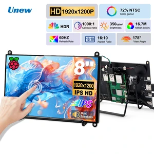 Unew 8 Inch Raspberry Pi Touchscreen Monitor, 1920x1200 IPS Portable Small HDMI Monitor with Dual Speakers, 60Hz 350 Nits 16:10 Touch Screen Display for Raspberry Pi 5 4B 3B, Windows Mac PC Laptop Unew 8 Inch Raspberry Pi Touchscreen Monitor, 1920x1200 IPS Portable Small HDMI Monitor with Dual Speakers, 60Hz 350 Nits 16:10 Touch Screen Display for Raspberry Pi 5 4B 3B, Windows Mac PC Laptop