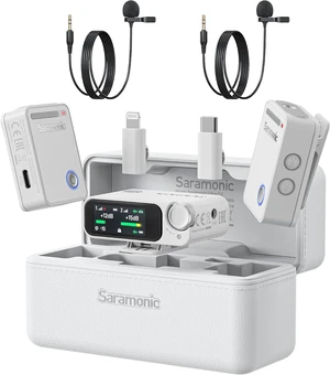 Saramonic Ultra 04 Wireless Lavalier Microphone System 32Bit Float with Noise Cancellation and 984 ft Range (White) Saramonic Ultra 04 Wireless Lavalier Microphone System 32Bit Float with Noise Cancellation and 984 ft Range (White)
