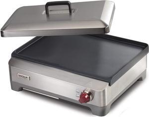 Precision Electric Griddle, Indoor Grill, 200 sq. in, Nonstick Coating, Advanced Temperature Control, Stainless Steel, Red Knob (WGGR100S)