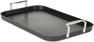 Viking Culinary Hard Anodized Nonstick Double Burner Griddle, Ergonomic Stay-Cool Handles, Oven Safe, Works on Electronic, Ceramic, and Gas Cooktops, 18 inches