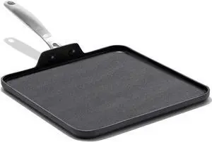 OXO Enhanced 11" Griddle Pan, PFAS-Free Ceramic Nonstick, Durable Hard Anodized Cookware, Scratch Resistant, Stainless Steel Handle, Good Grips, Dishwasher/Oven Safe, Black