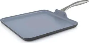 GreenPan Lima Hard Anodized 11 Square Griddle Pan, Ceramic Nonstick, PFOA PFAS-Free Nontoxic Pots and Pans, Oven & Broiler Safe, Stainless Steel Handle, Cookware for Eggs & Omelet, Gray
