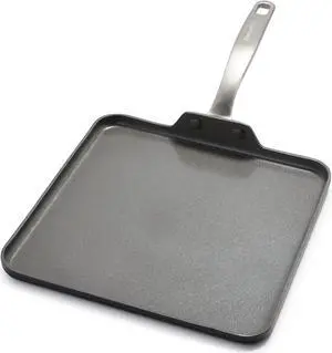 GreenPan Chatham Hard Anodized Healthy Ceramic Nonstick, 11" Griddle Pan, PFAS-Free, Dishwasher Safe, Oven Safe, Gray