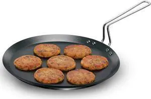 Hawkins Futura Induction Compatible Nonstick Flat Tava 30 cm, 4.88 mm (Black)