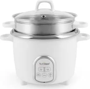 Aroma Housewares NutriWare 14-Cup (Cooked) Digital Rice Cooker and Food Steamer, White