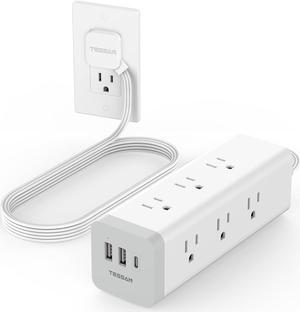 Surge Protector Power Strip with USB, TESSAN Ultra Thin Flat Plug 6 FT Extension Cord with 9 Outlets 3 USB(1 USB C), 1050 J Surge Protector Charging Station for Indoor,Office, Dorm Room Essentials