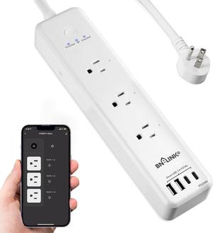 BN LINK Smart Plug Power StripSurge Protector with 3 Individually Controlled Smart Outlets, 4 USBs (incl. 20W USB-C), Compatible with Alexa and Google Home