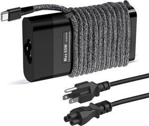 New Slim 65W HP Laptop Charger USB C for HP Envy X360 Spectre X360 Elitebook x360 Replacement for HP Chromebook X360 Charger Spectre/Elitebook/Elite x2/Envy/ProBook Travel Type C Power Cord Ac Adapter