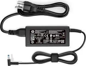 45W Charger Fit for HP Notebook 15 HP Stream 11 13 14 HP Stream Series TPN-LA15 TPN-CA14 r-41013153 L25296-002 L25296-001 741727-001 19.5V 2.31A Laptop Power Adapter 4.5x3.0 mm Blue tip (45W)