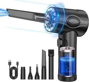 Kairiyard Compressed Air Duster, 51000RPM Electric Air Duster Good Replace Compressed Canned Air 6000mAh Rechargeable Portable Cordless Air Duster Can for Computer PC Keyboard Electronics Cleaning